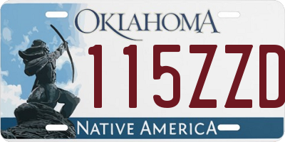 OK license plate 115ZZD