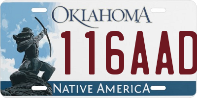 OK license plate 116AAD