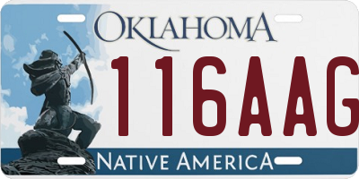 OK license plate 116AAG