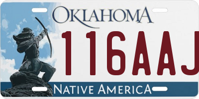 OK license plate 116AAJ