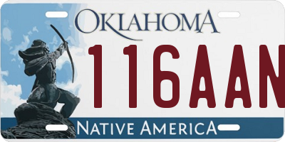 OK license plate 116AAN