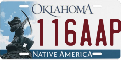 OK license plate 116AAP
