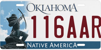 OK license plate 116AAR