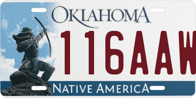OK license plate 116AAW