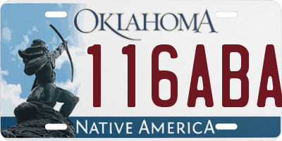 OK license plate 116ABA