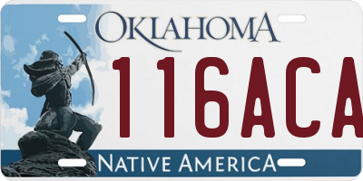 OK license plate 116ACA