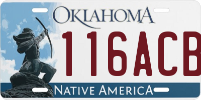 OK license plate 116ACB