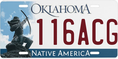 OK license plate 116ACG