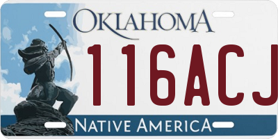 OK license plate 116ACJ