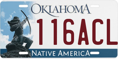 OK license plate 116ACL