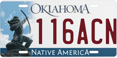OK license plate 116ACN