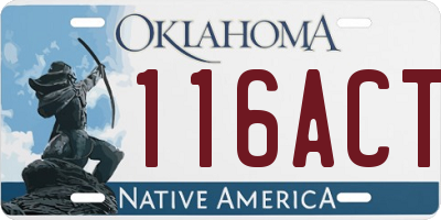 OK license plate 116ACT