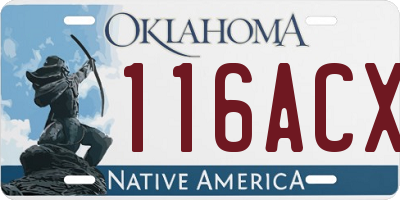 OK license plate 116ACX