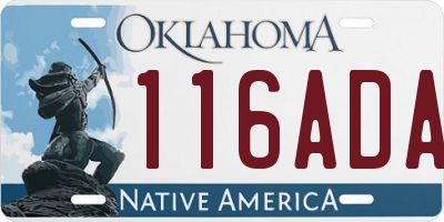 OK license plate 116ADA