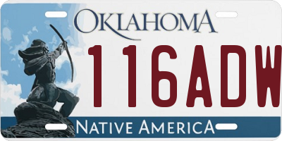 OK license plate 116ADW