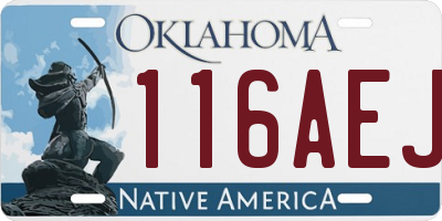 OK license plate 116AEJ
