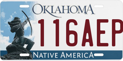 OK license plate 116AEP