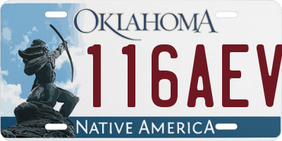 OK license plate 116AEV
