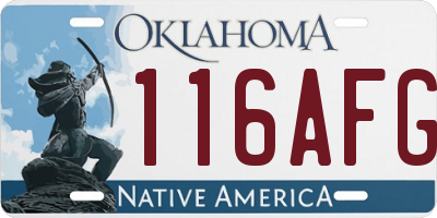 OK license plate 116AFG