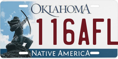 OK license plate 116AFL