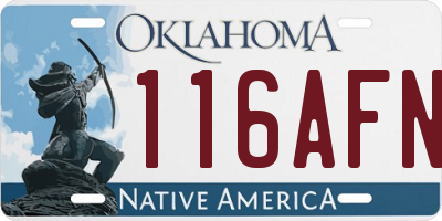 OK license plate 116AFN