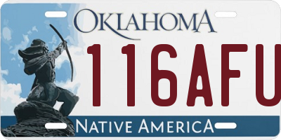 OK license plate 116AFU