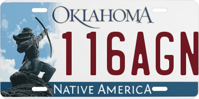 OK license plate 116AGN