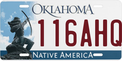 OK license plate 116AHQ