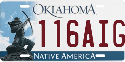 OK license plate 116AIG
