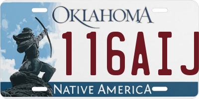 OK license plate 116AIJ