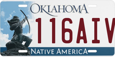 OK license plate 116AIV