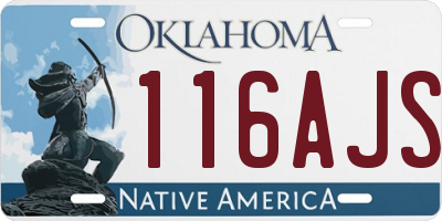 OK license plate 116AJS