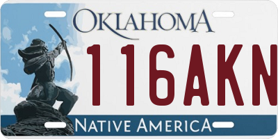 OK license plate 116AKN