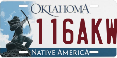 OK license plate 116AKW