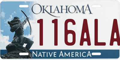 OK license plate 116ALA