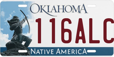 OK license plate 116ALC
