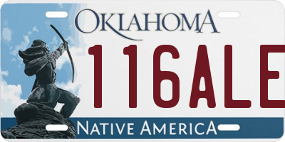OK license plate 116ALE