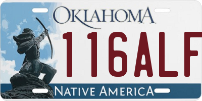OK license plate 116ALF