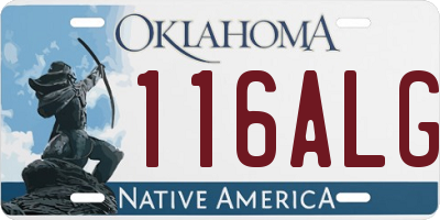 OK license plate 116ALG