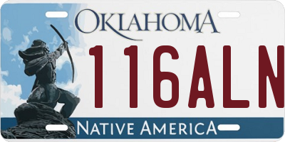 OK license plate 116ALN