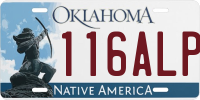 OK license plate 116ALP