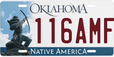 OK license plate 116AMF