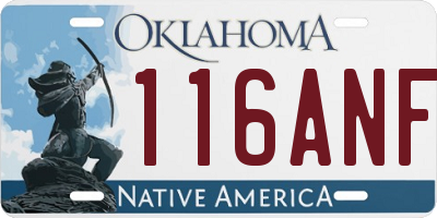 OK license plate 116ANF