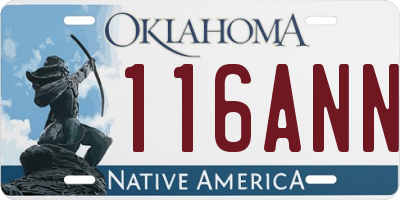 OK license plate 116ANN