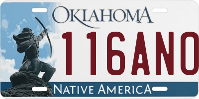 OK license plate 116ANO
