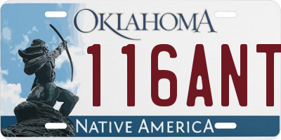 OK license plate 116ANT