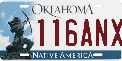 OK license plate 116ANX