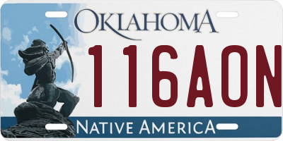 OK license plate 116AON