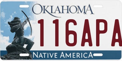 OK license plate 116APA