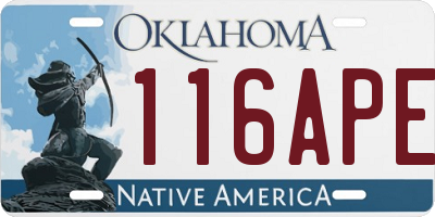OK license plate 116APE